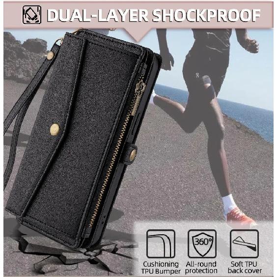 Flip Cover PU Leather Zipper Wallet Phone Case For OnePlus Turbo ACE 6T 6 6V 15 15R 5G Solid Color Multi-Functional Plain Bags