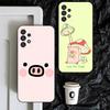 Cute Piggy Phone Case For Samsung S25,S24,S23,S22,S21,S20,S10,Ultra,Plus,Lite,FE,Soft Silicone Black Cover