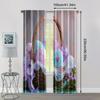 2pc    Party Window Curtains Easter Egg Fabric  Without Electricity Festive Holiday Use for room decor aesthetic