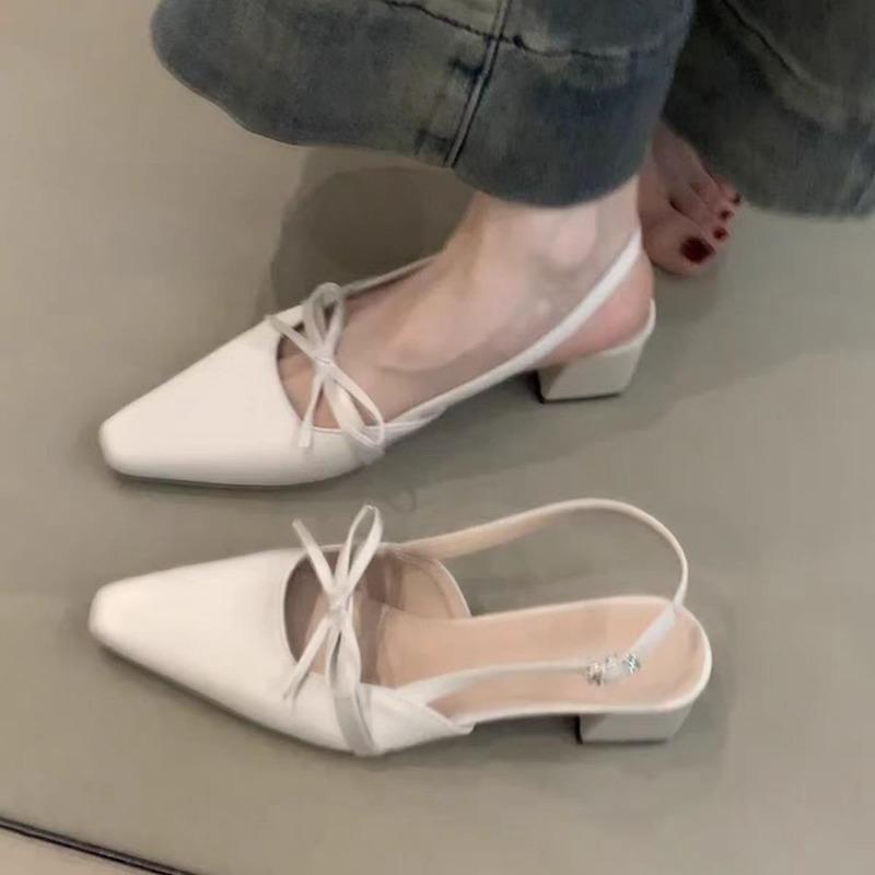 Bow Strap Women's Slippers Summer New Style Fashion Shoes for Design Open Toe Thick Heel Outdoor Slippers Ladies Zapatos Mujer