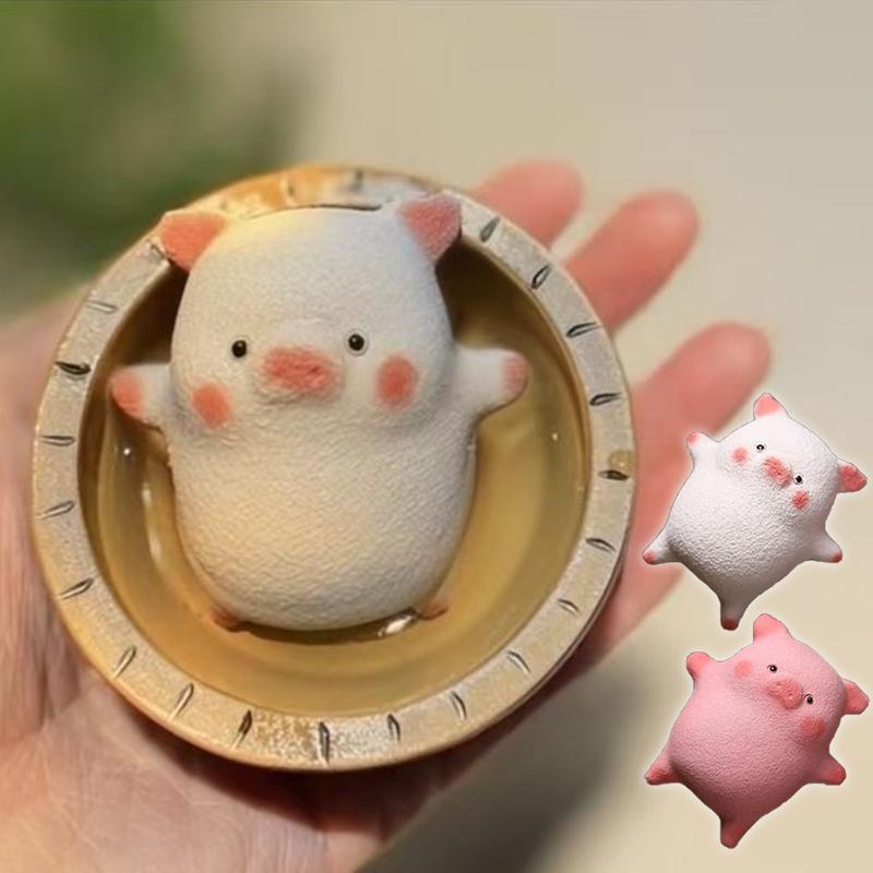Purple Clay Tea Pet Pig Piggy Figurine Mini Pig Ornament Attract Wealth Feng Shui Sculpture Home & Office Decoration Collection