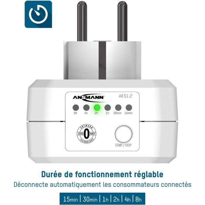 Prise de minuterie - ANSMANN - AES1 - Économie d'énergie - Intérieur - Blanc