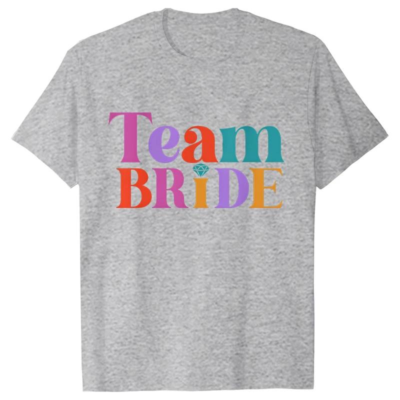 Colourful Bride and Team Ring Finger T-shirt Funny Bridal Wedding Tees Girls Single Farewell EVJF Bachelorette Hen Party Tops