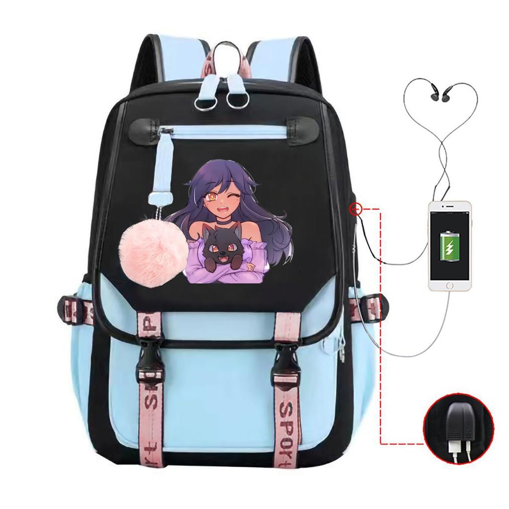 My World Harajuku Leisure Backpack Junior High School Student Elementary School Student Multifunctional USB School Bag Female