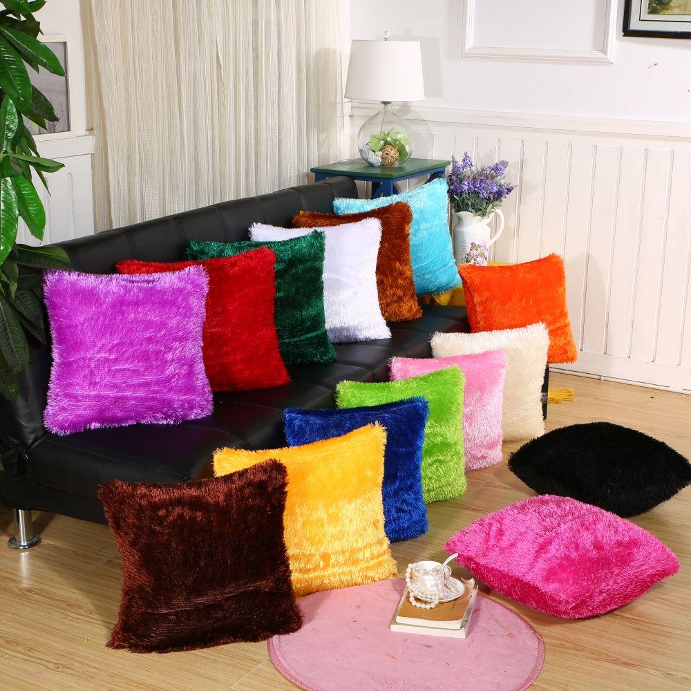 

Sofa Waist Home Decor Cushion Cover Winter Warm Throw Pillow Cases Fur Plush