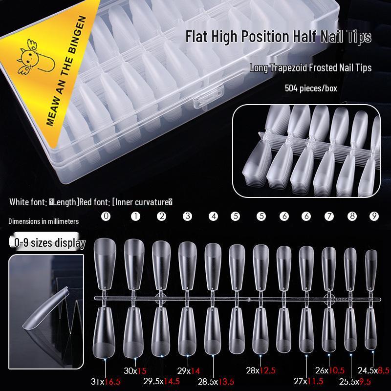 540 Ultra-Thin Transparent Half-Cover False Nail Tips - Seamless, No Carving Required