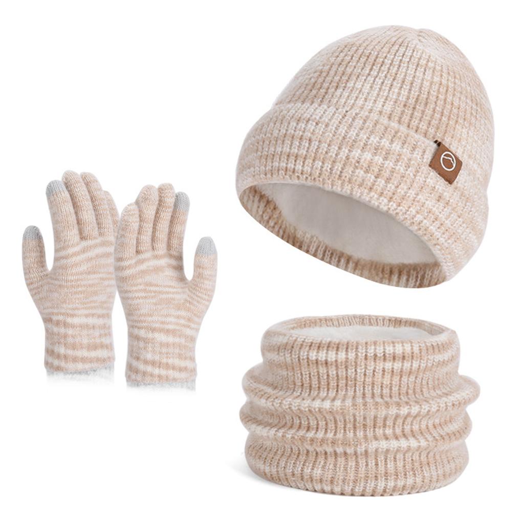 3pcs Acrylic Scarf Gloves Stay Cozy And Womens Winter Hat Set 3pack/lot Knitted screen Gloves Men And Women 3-in-1