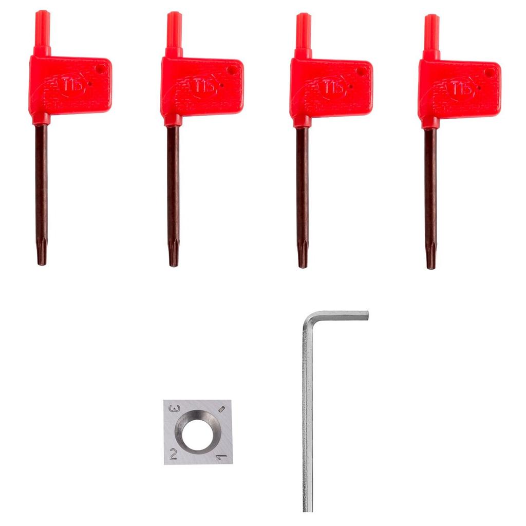 Wood Turning Tools for Lathe 4 PCS Set, Carbide Lathe Tools with Diamond Shape, Round, Square Cutters Replaceable Turning Lathe Chisels with a Grip