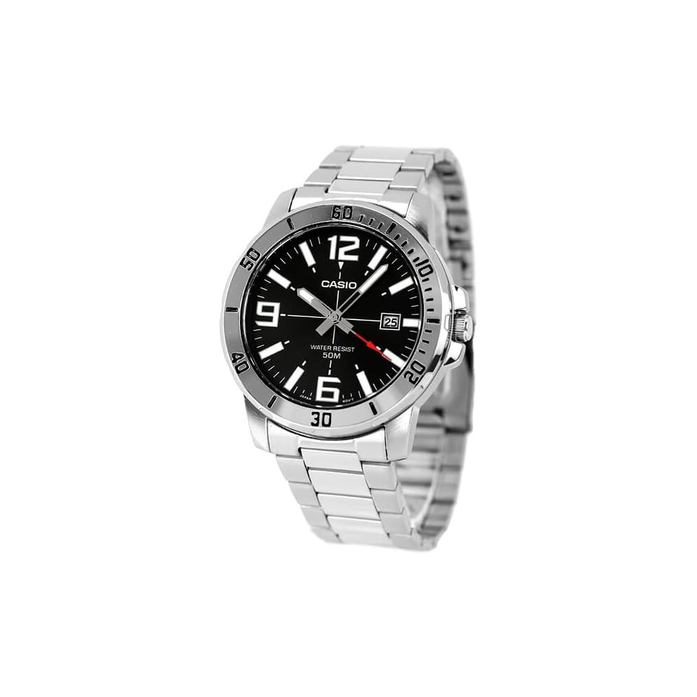 Casio Cheap Casio Standard Quartz Men s Watch MTP-VD01D-1BV Stainless Steel Black Dial 50m Water Resistant