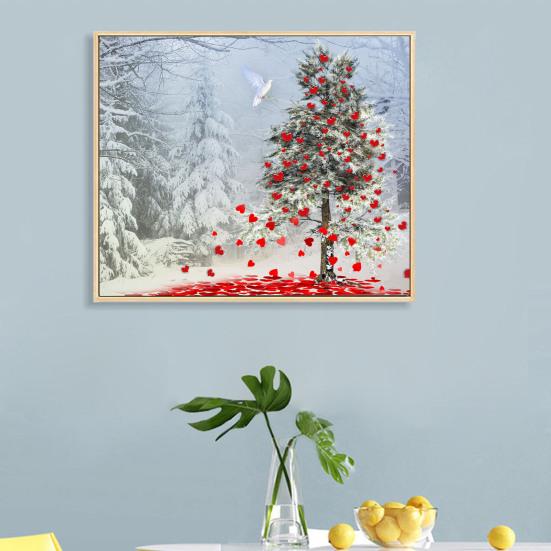 Full Drill 5D Rhinestone Painting Kit Vibrant Color Shiny Flower Theme Handmade Rhinestone Painting Art Craft Ornament