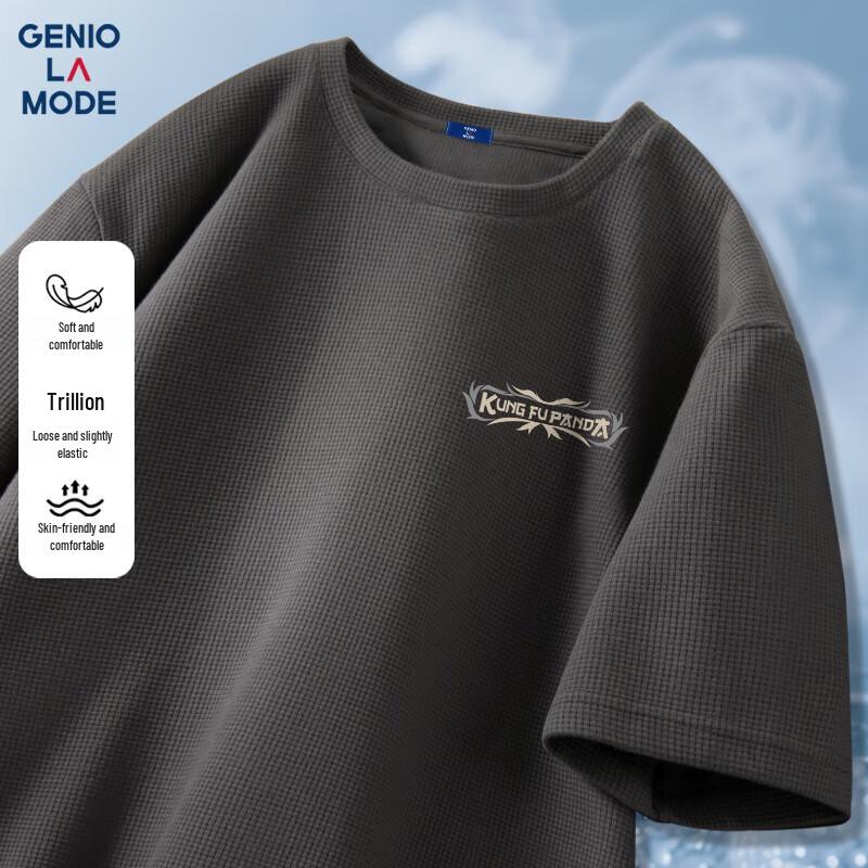 GENIOLAMODE Вафельная футболка Панда Кунг-фу 3XL