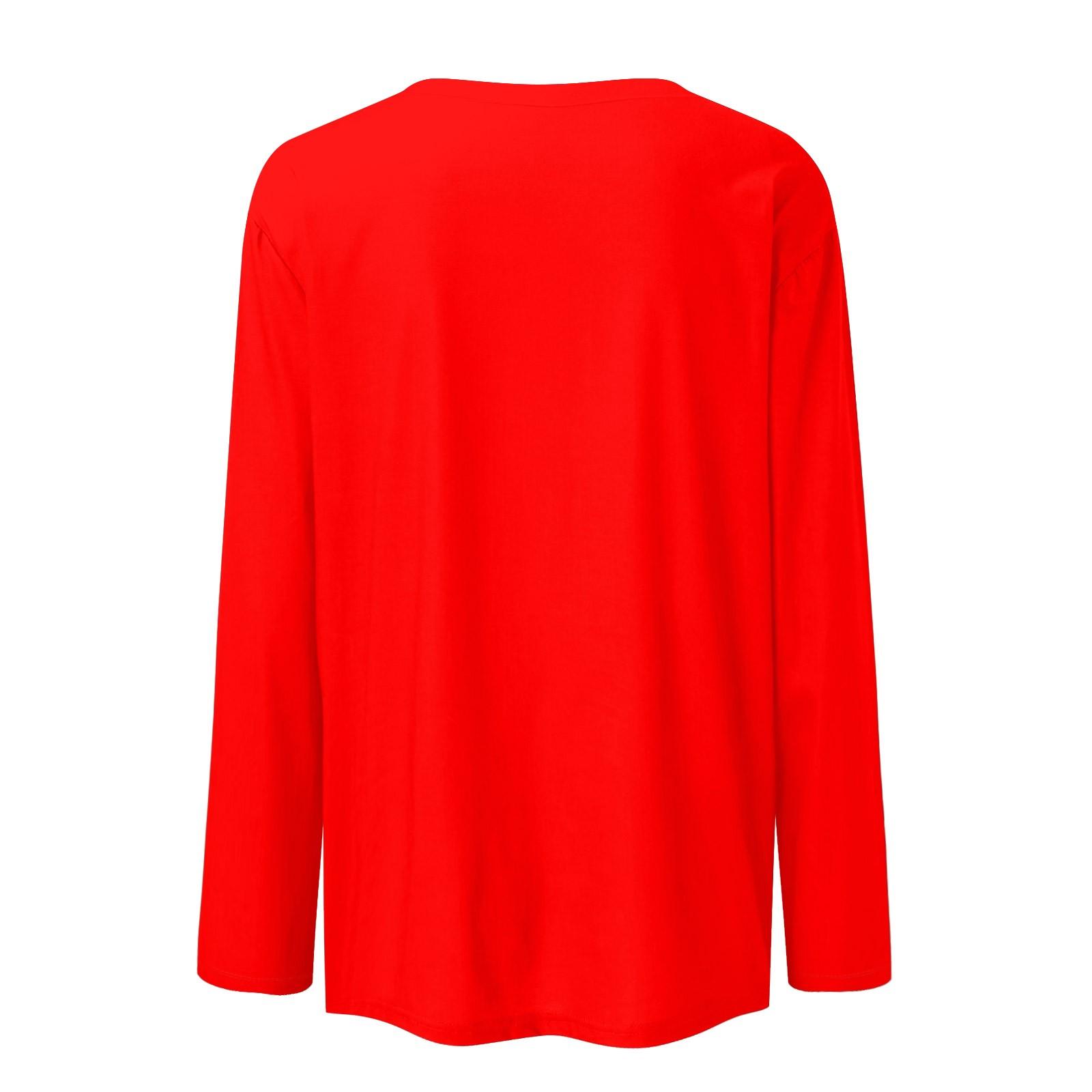 Женский повседневный повседневный топ с длинными рукавами и рождественским принтом — фото 3