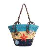 2026 New Bohemian Starfish Straw Tote Bag Women Beaded Handle Large Capacity Shoulder Bag Summer Beach Vacation Travel Handbag