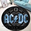 3D Rock Band AC/DC Retro Printed Round Carpet Bedroom Beautiful Carpet Non -slip Door Pad Floor Mats Area Rug Birthday Gift