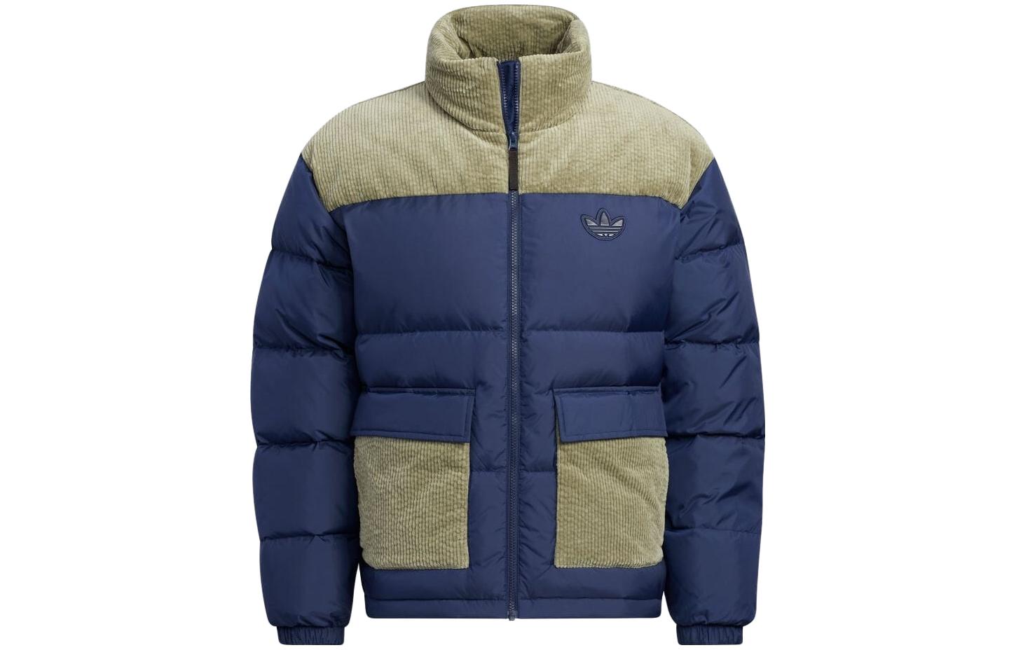 Adidas Originals Down Jackets Men s Beige Blue Stand Collar Thickened Other HS7281 XS