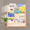 Bookshelf 6-Layer Sling Book Rack Shelf Organizer For Kids Bedroom Playroom Toy Storage Save Space(Natural Beige)