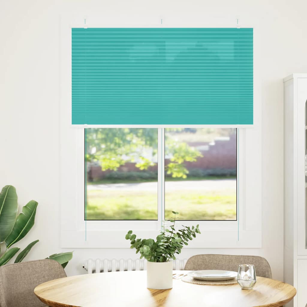 Green Petrol Pleated Blind 105X100Cm Fabric Width