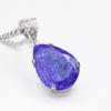 CERTIFIED 925 Sterling Silver 46 Ct Natural Purple Sapphire Pear Shape Pendant AI-109-NS