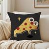 Cute Illustration of Hamburger Fries and Pizza Cushion Cover Pillowcase Antidustmite Living Room Sofa Decor Cushion Room