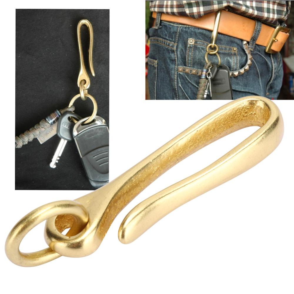 2pcs Fish Hook Keychain Belt Clip Holder Brass Car Keychain Hook U Shaped Key Chain Car Use