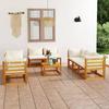 VidaXL Garden Lounge Set 9 Pcs with Cushion Patio Furniture Terrace Furniture Outdoor Furniture Garden Furniture Cream 3057642