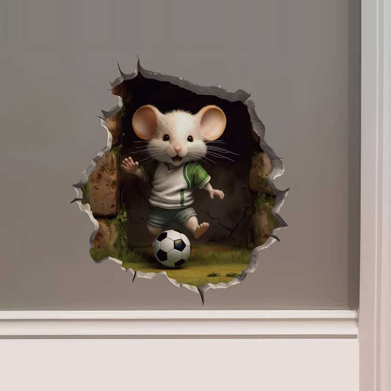 It's a Girl Mouse in Mouse Hole Decal - Dance Baby Shower Gift Wall Sticker Mouse Decor Waterproof Decals Stickers M452