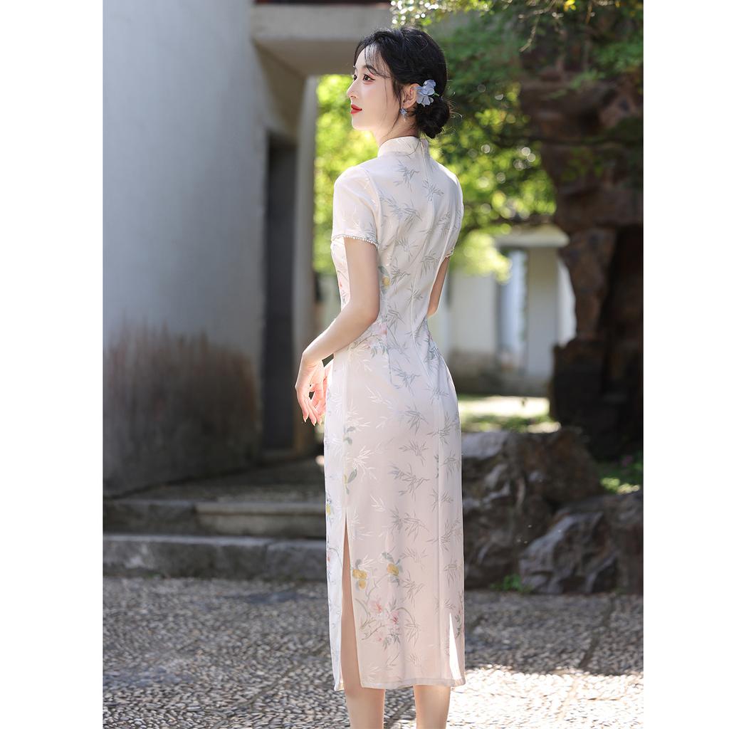 New Chinese Daily Wear Small Medium and Long Cheongsam Skirt New Summer Improved Young Girl Dress
