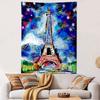 Eiffel Tower Graffiti Tapestry Wall Hanging, Colorful Street Art Poster, Urban Wall Decor for Bedroom Living Room Dorm