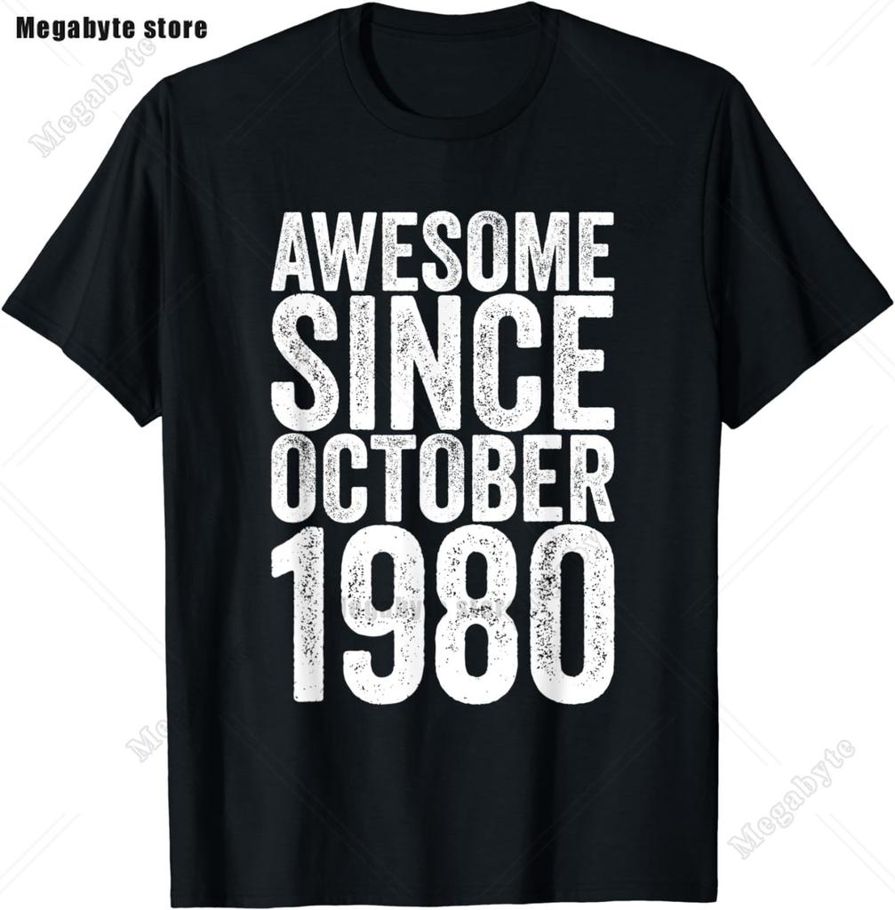Unisexs Vintage 43th Birthday Gift T Shirts Awesome Since May 1980 Born in May 1980 TShirt Funny Birthday Greeting Party Tops