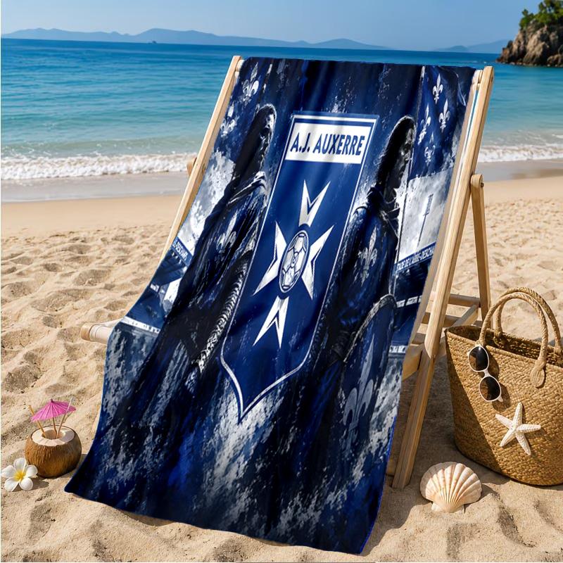 Aj Auxerre Football Club Beach Towel Microfiber Beach Towel, Lightweight and Quick-Dry, for Summer Travel, Swimming Pool Fan Birthday Gift