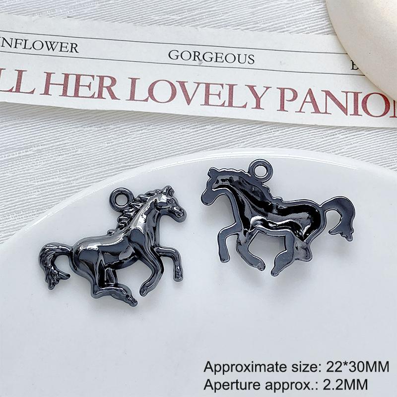 2Pcs/Lot Zinc Alloy Painted Double-Sided Horse Pendant Charms Diy Necklace Bracelet Earrings Accessories