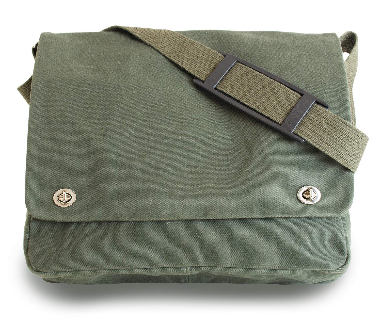 

Hinomoto Canvas Shoulder Bag, Medium, Canvas, Twist Clasp, Crossbody, No. 106M (Moss Green)