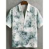 Men's Shirt, Black Cat Riding a Shark, Hawaiian Style, Men's Collared Short-sleeved Shirt, Everyday Commuting and Casual Wear.