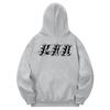 Khg0098 Chicano Lettering Fleece Hoodie - Gray