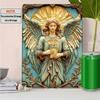 Archangel Raphael Religious Aluminum Wall Art X Inch Vintage D Flat Sign Easy Mount Portrait Decor