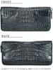 Diese schwarze Krokodil-Langbörse für Damen und Herren ist aus einem einzigen Stück echtem Krokodilleder gefertigt.. Es verfügt über einen runden Reißverschluss, einen