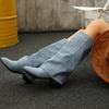 Retro Stiefeletten Damen Wildleder Herbst Winter Mittelhohe Stiefel Mode Lässig Bequeme Knöchelboots