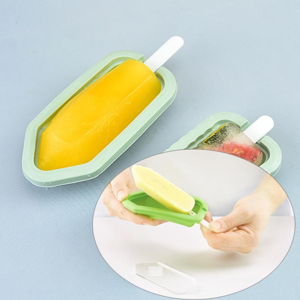 Silicone Ice Lolly Moulds, Reusable Popsicle Moulds for Homemade Ice Lollies Chocolate Bars BPA Free Food Grade Mold In