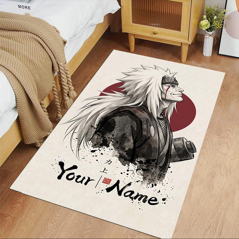 Naruto Character Customize Your Name Floor Mat Suitable for Kitchen Game Room Foyer Entryway Anti-slip Rug Anime Office Decor