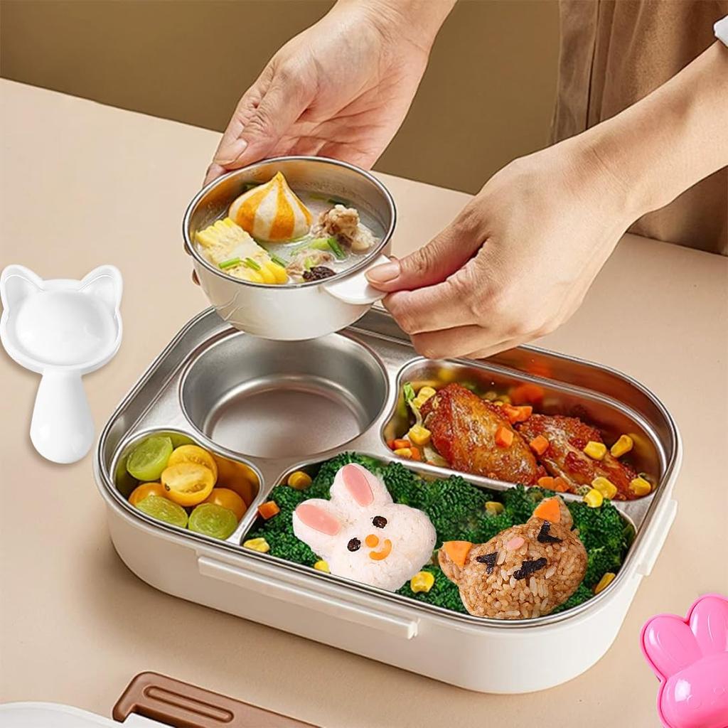 Koonafy Onigiri Molds, Cat and Rabbit, Set of 2, Onigiri Maker, Sushi Mold, Rice Mold, Bento Mold, Home Use, Cute, Character Bento, Kitchen Supplies,