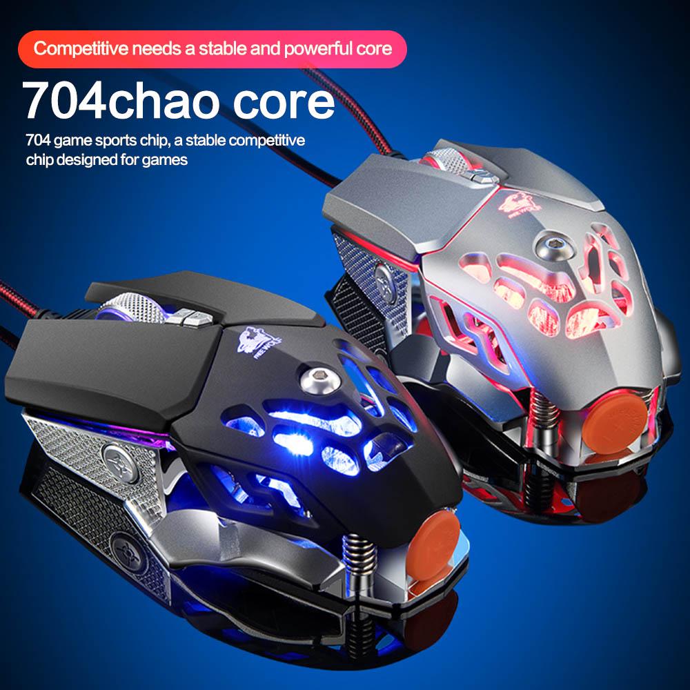 Buy V9 Mechanical Gaming Mouse Macro Programming LED Light Four-way ...