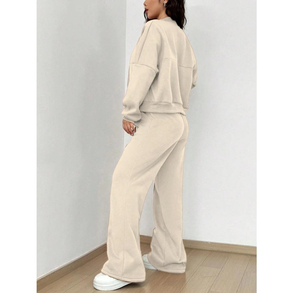 **Women 2 Piece Sweatshirt Set Zip Up Cardigan Long Pants Casual Fashion Spring Fall Outfit**