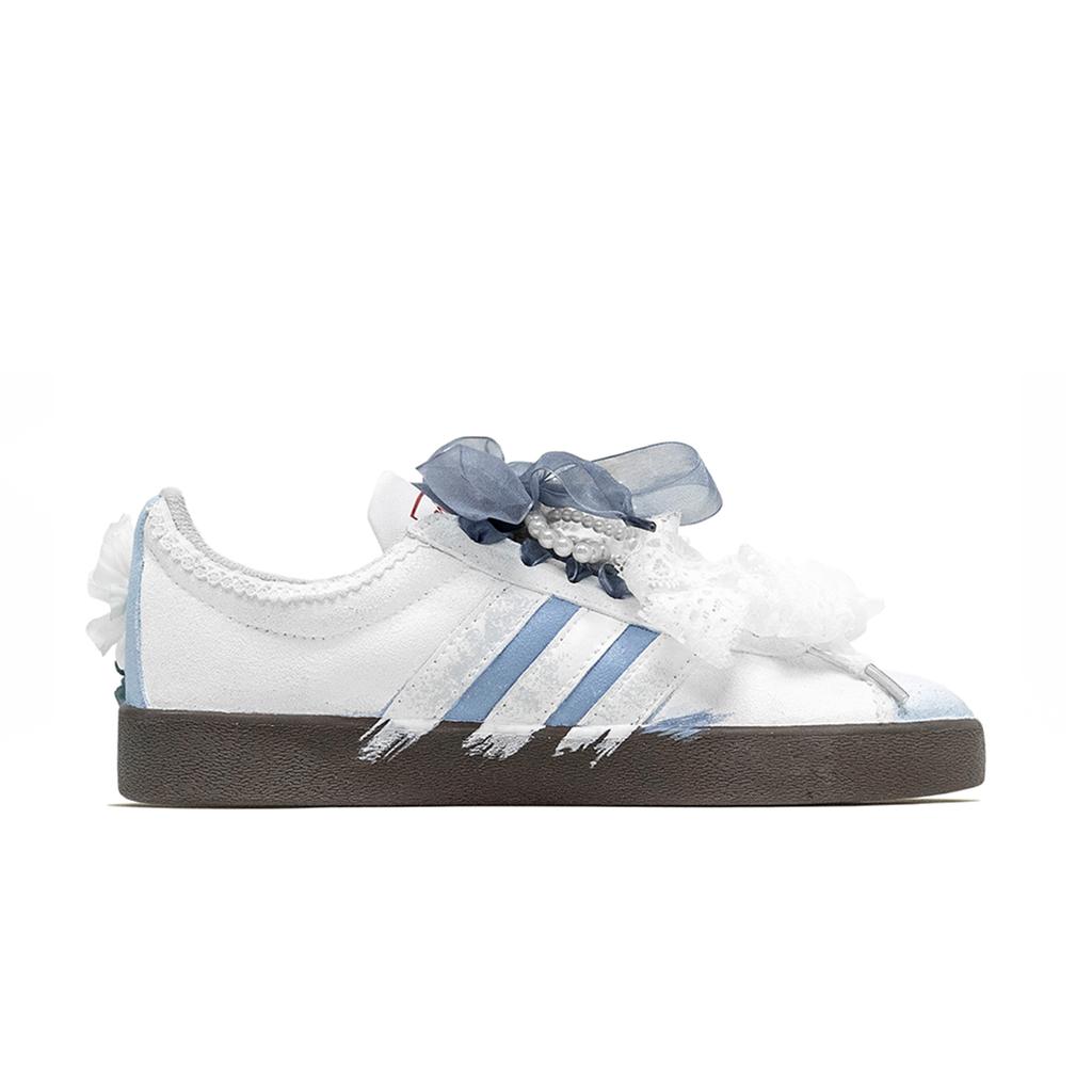 adidas VL COURT 2.0 Gebetsblume Vertrauen Rutschfest Dämpfung Niedriger Schaft Skateboard-Schuhe Unisex Blau Braun HQ1802(Team821-)