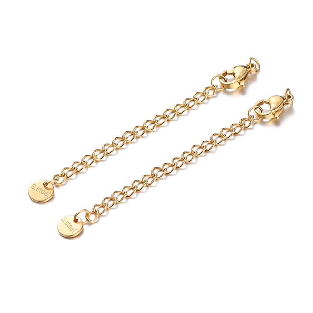 10pcs Stainless Steel Extension Extended Tail Chains Lobster Clasps Connectors DIY Jewelry Making Findings Bracelet Necklaces