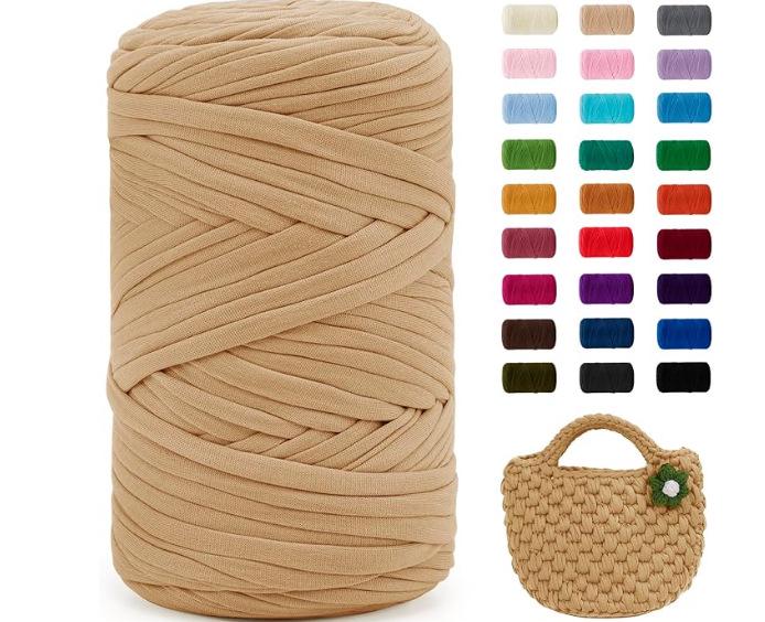 Chunky Large Roll 400g T-shirt Yarn for DIY Knitting, Crochet, Bags & Floor Mats
