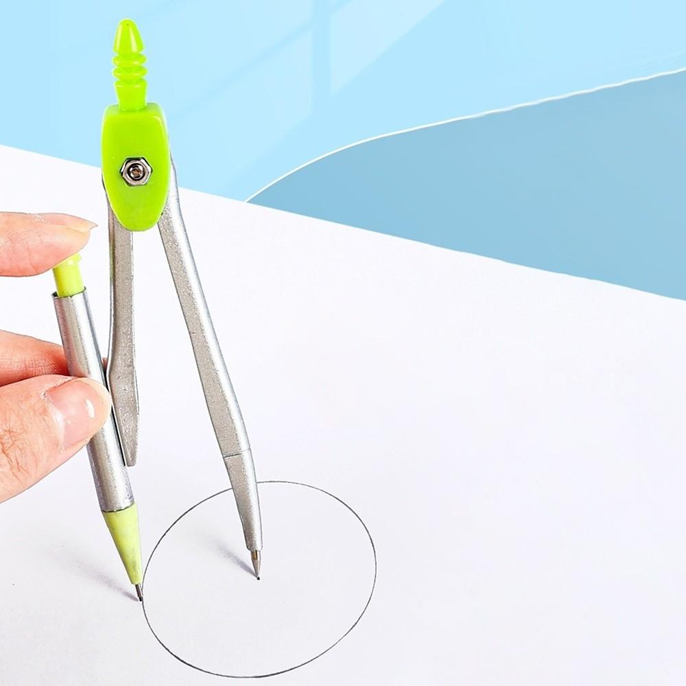 8PCS Eraser Protractor Plastic Triangle Ruler Portable Ruler Compasses Set  School Office