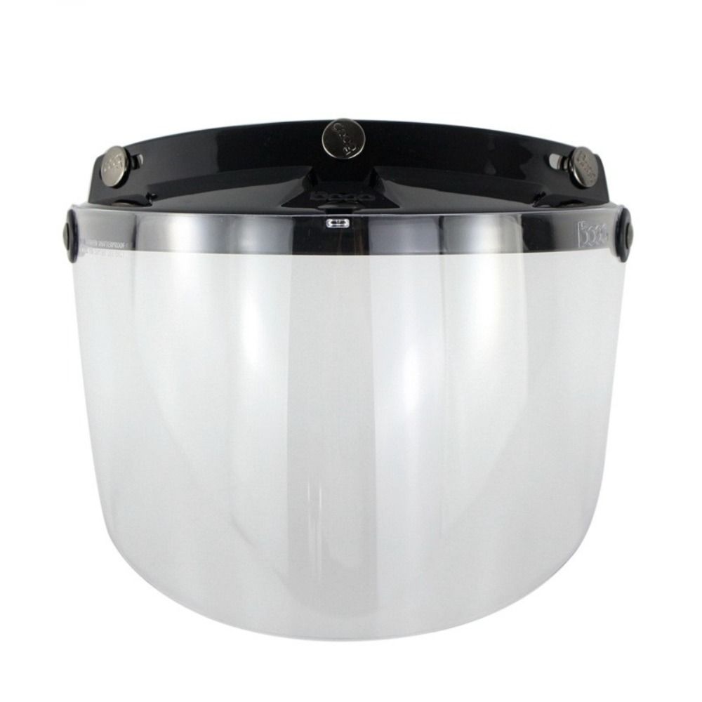 New Universal Full Face Helmet Visor Wind Shield Lens 3-Snap Motorcycle Open Face