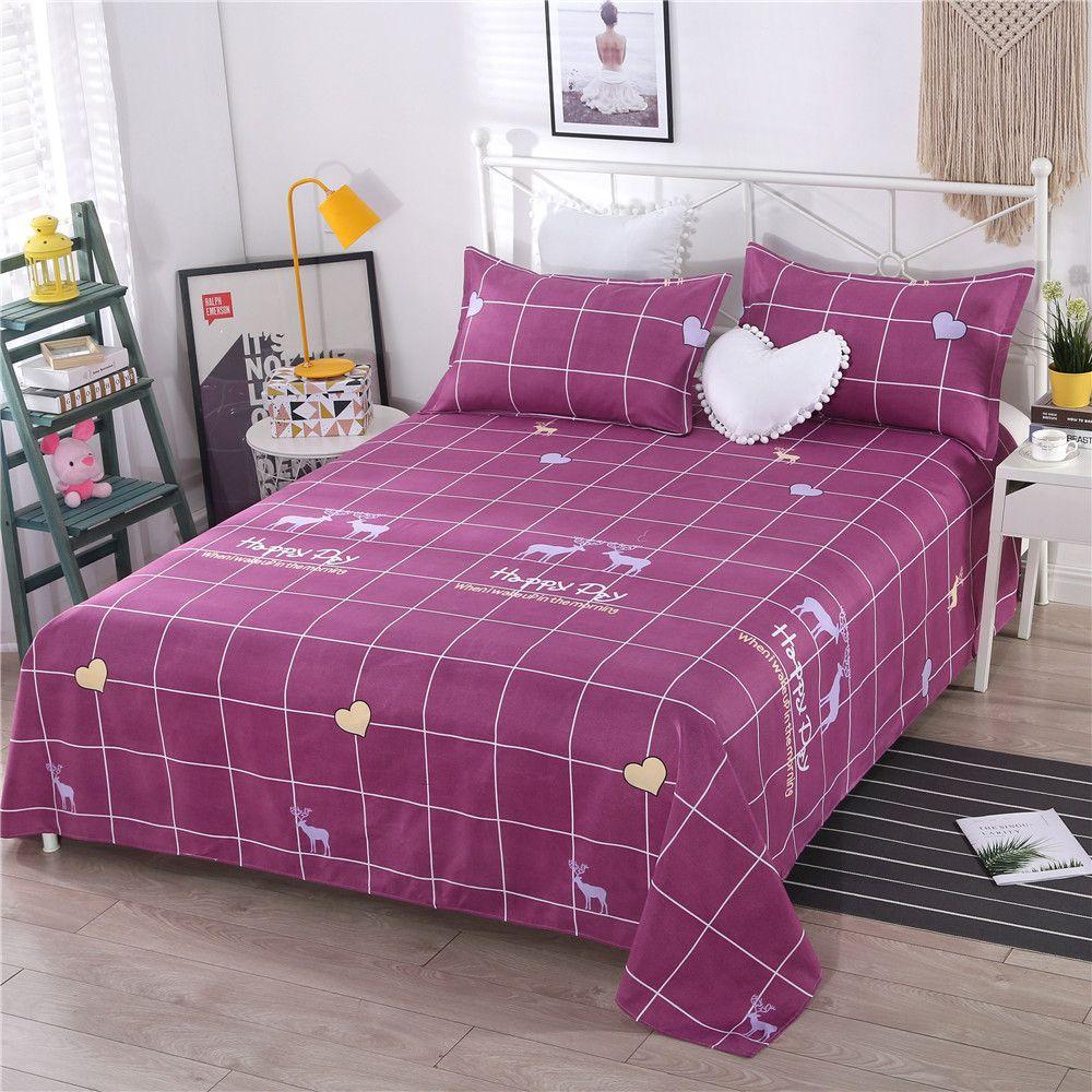 Bed Sheet and Pillowcase Sanded Skin-friendly Dormitory Bed Sheet Bedding Four Seasons Universal Bed Sheet