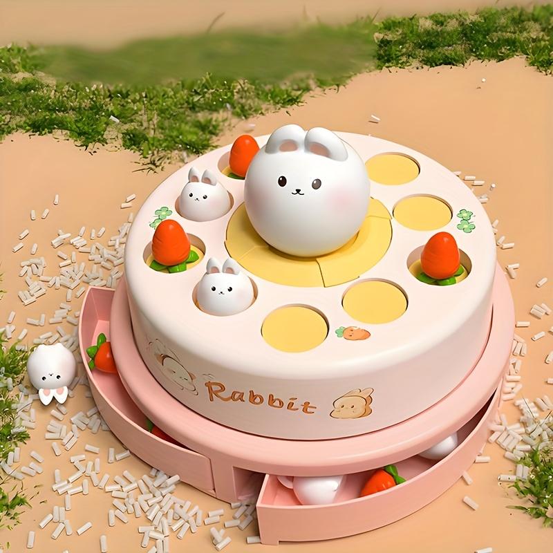 Interactive Electric Bunny Spinner Toy with Moving Rabbits Pink Learning Game, Rabbit Toy, Playful Design, Childsafe Material, Preschool Activity