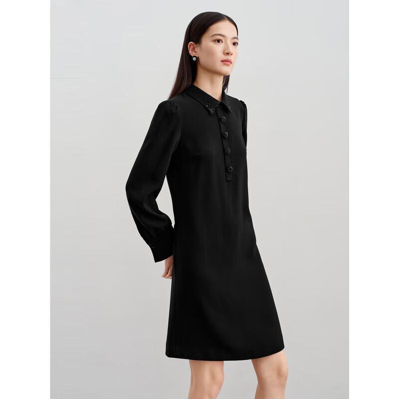 JZ ANNACOL Beaded Rhinestone H-Line Dress JTEC50035